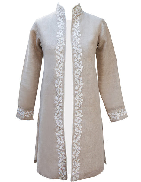 Embroidered Natural Linen Coats