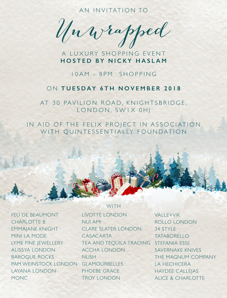 Unwrapped: Private Luxury Shopping Event in Chelsea, hosted by Nicky Haslam, Tuesday, 6th November