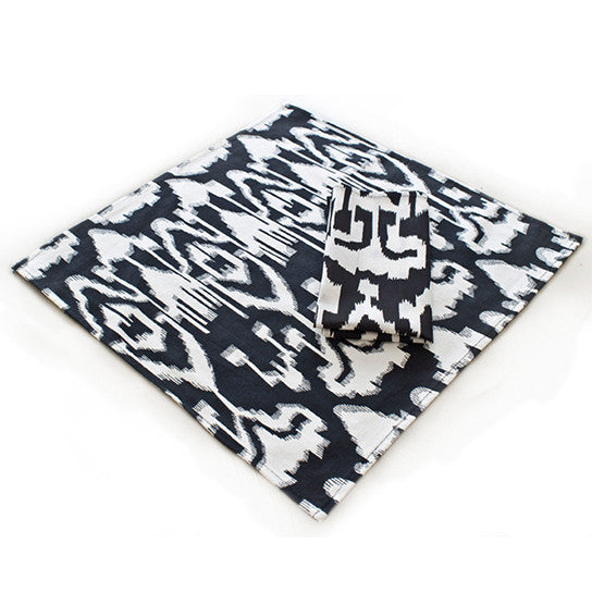 Ikat Printed Cotton Placemats with Napkins