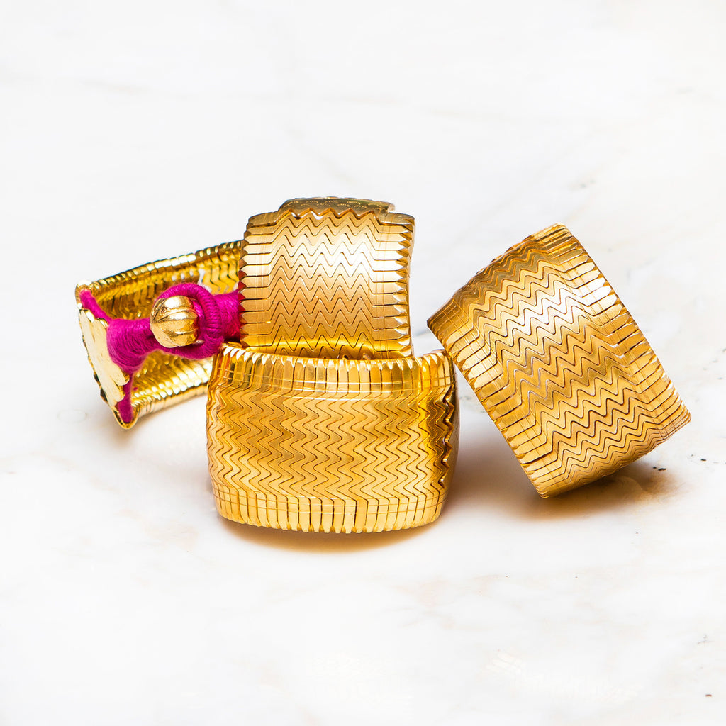 Chunky Gold-Plated Cuffs