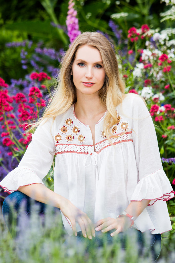 Embroidered Boho-Luxe Cotton Tops