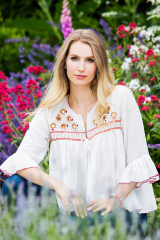 Embroidered Boho-Luxe Cotton Tops