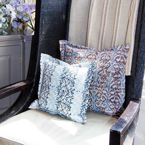 Dual Tone and Ikat Printed Linen Scatter Cushions